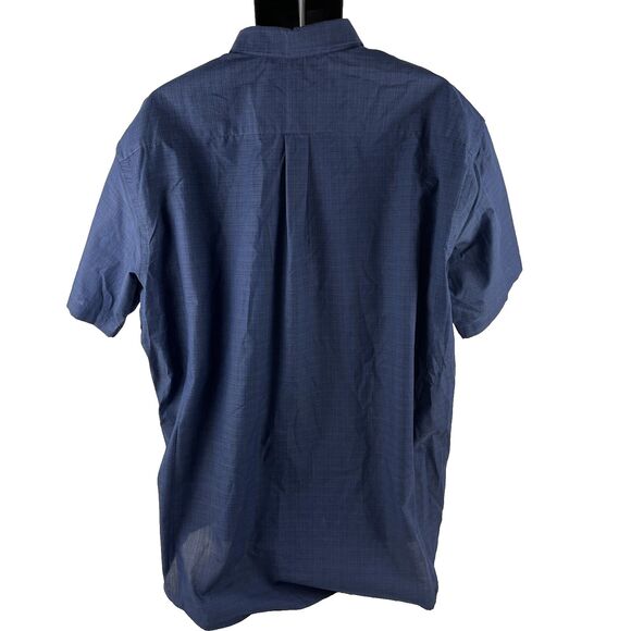 New Mens Van Heusen SS Classic Fit Button Down Shirt Size 2XL Blue Black NWT - Picture 8 of 8